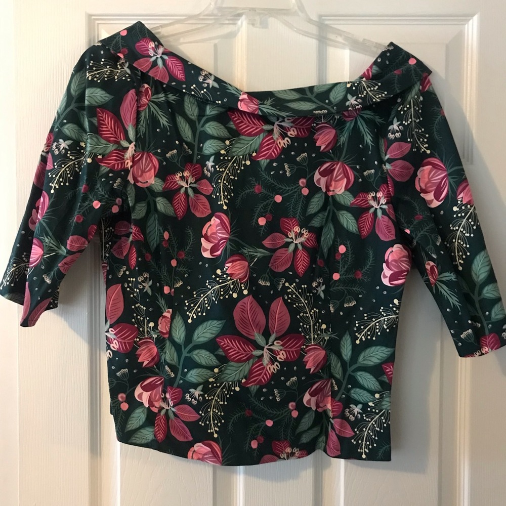 Collectif Cordelia Escapist Floral Top UK size 20 US 16